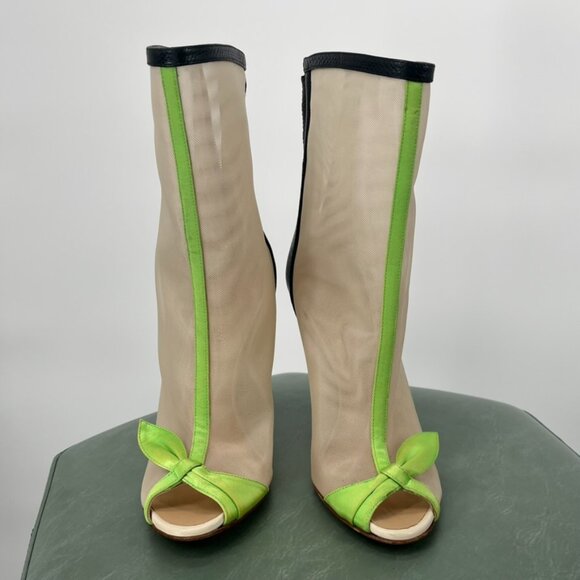 Vionnet Paris Mesh Open Toe with Neon Detailing and Bow - Picture 2 of 4